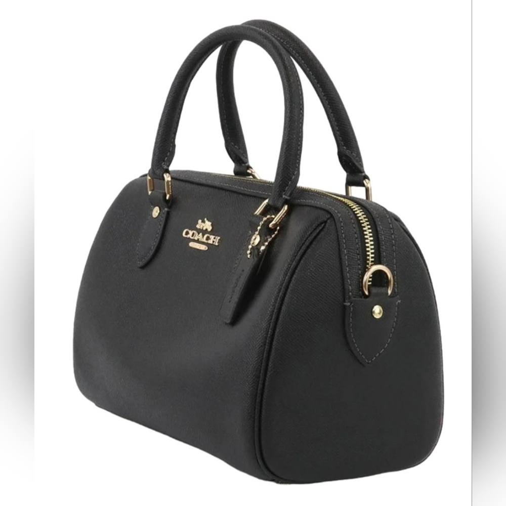 COACH Rowan Satchel Bag Black Refined Pebble Leather (NWT) - Picture 2 of 13